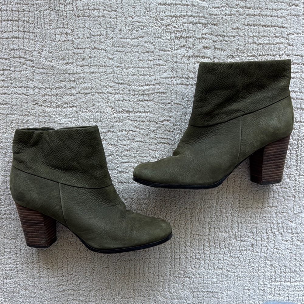 Cole Haan Olive Green Ankle Boots